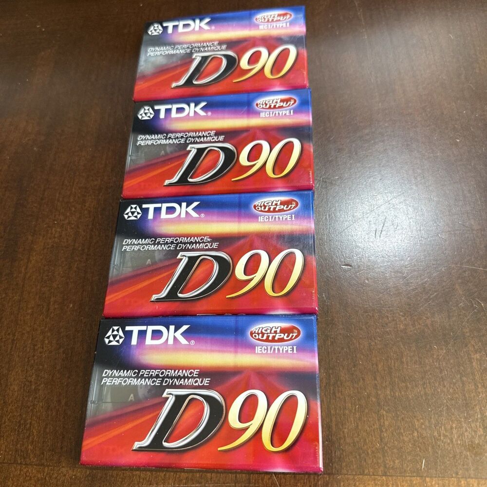 TDK 4-Pack D90 Superior Normal Bias 90 Minute Blank Audio Cassette Tapes Sealed